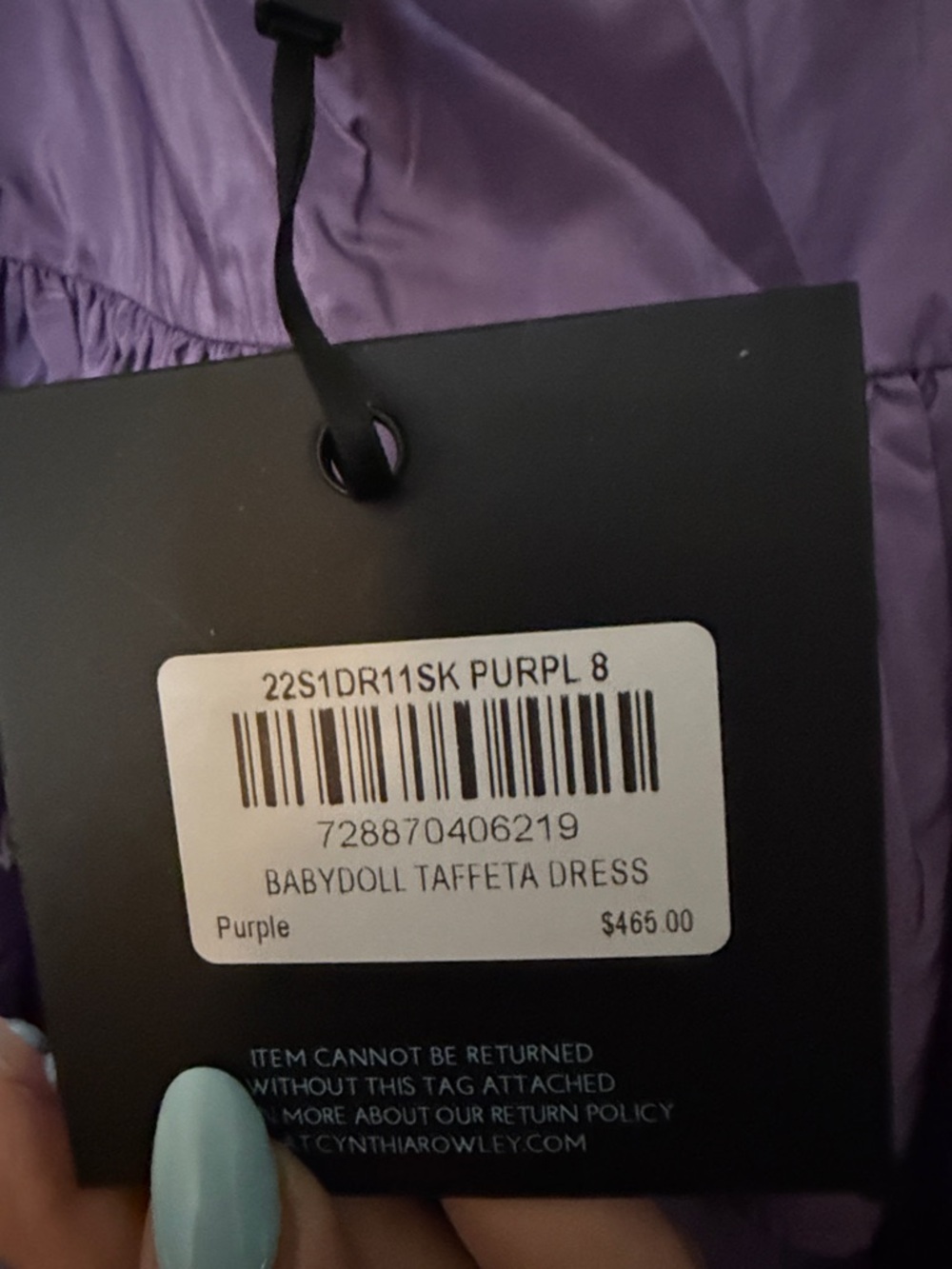Cynthia Rowley Lilac Ruffled Spaghetti Strap Dress - Picture 3 of 7